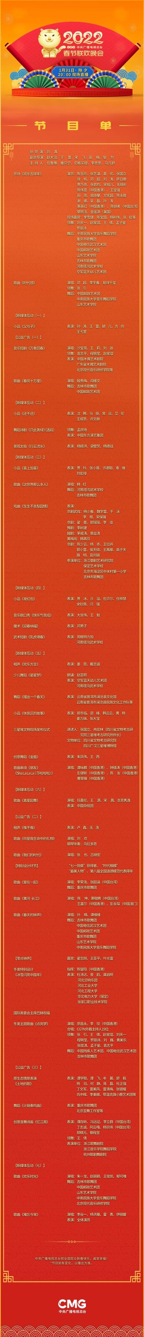 2021年春晚节目单正式公布！你最期待哪个节目？