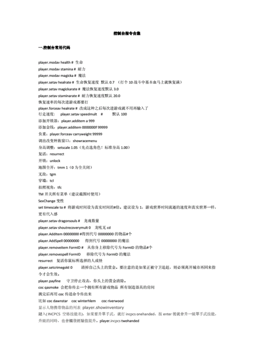上古卷轴5控制台秘籍：解锁无限可能的游戏体验