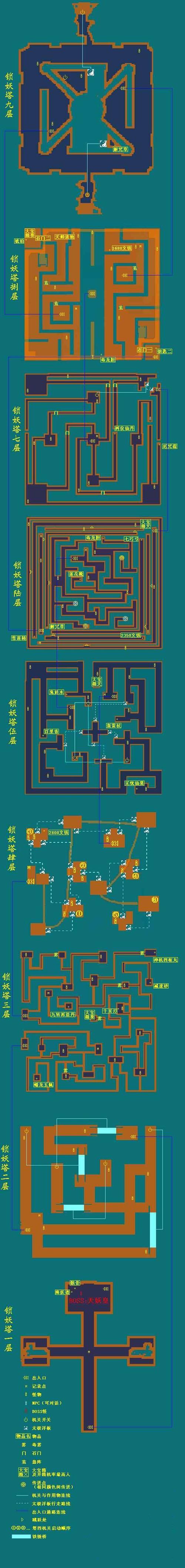 仙剑3锁妖塔地图及路线：不再迷路，快速通关！