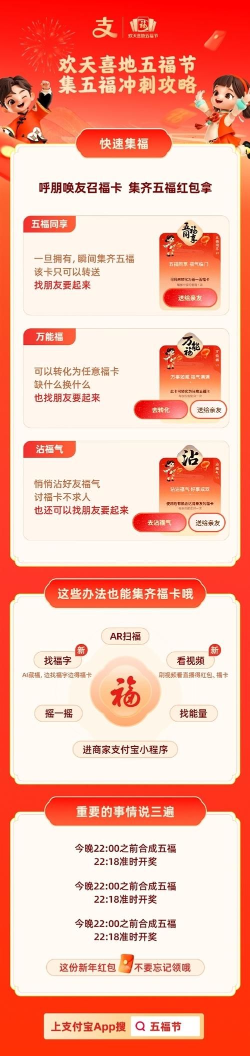 支付宝集五福攻略：快速集齐五福秘籍大公开