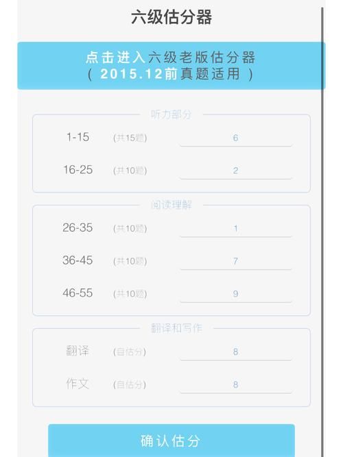最新六级估分器上线：精准计算，助你把握六级考试分数