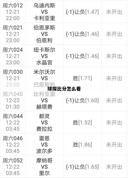 球探比分足球即时比分：实时掌握比赛动态