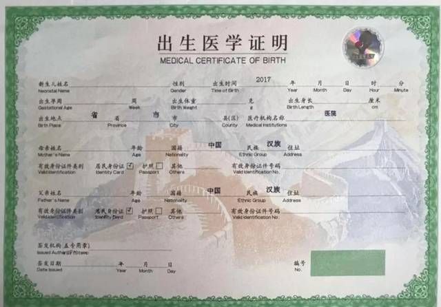 各种版本的出生证明样本，出生证明版本大全速览