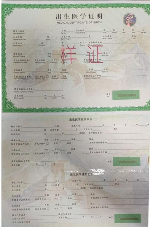 各种版本的出生证明样本，出生证明版本大全速览